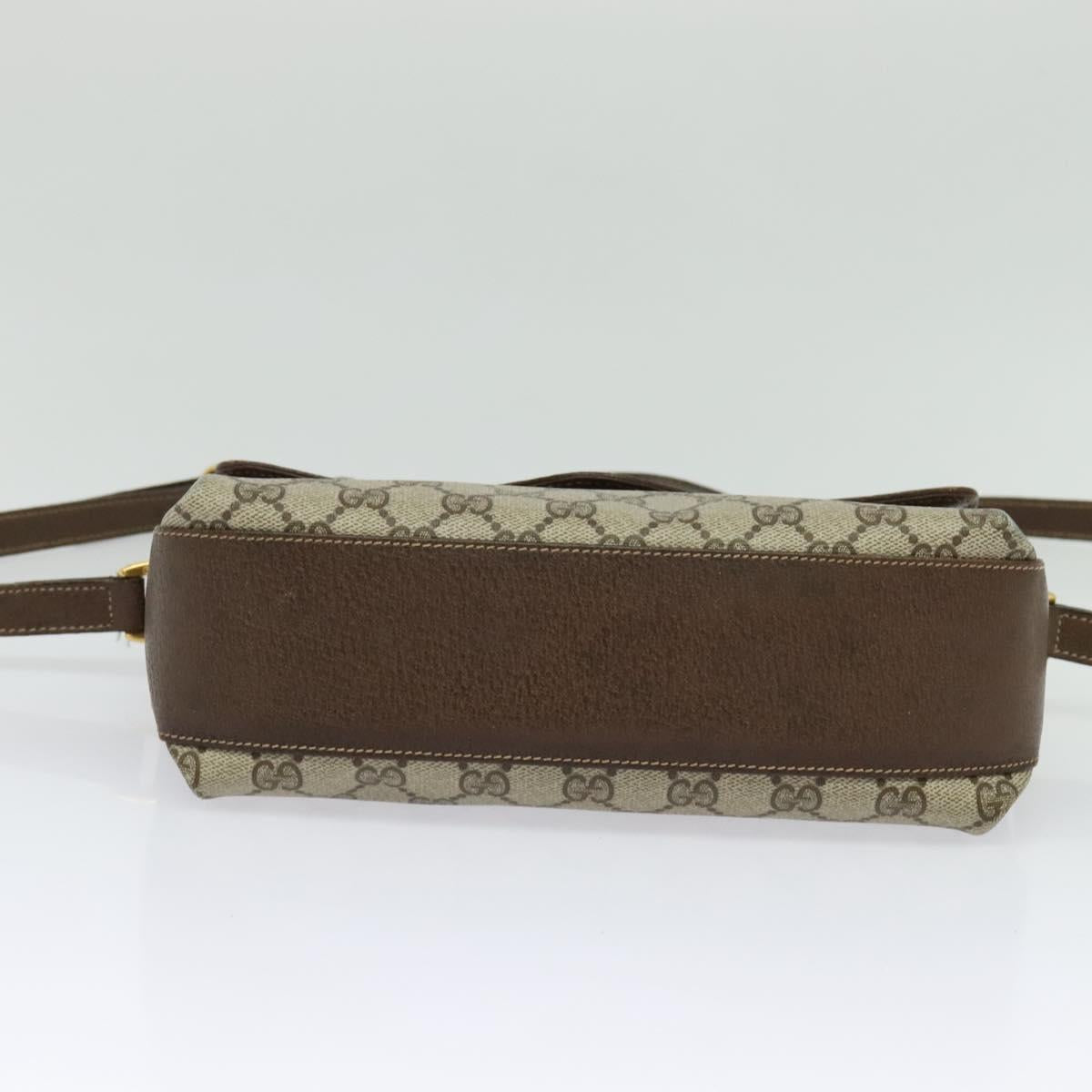 GUCCI GG Supreme Web Sherry Line Bag PVC Beige Gold 904 02 084 Auth 122223