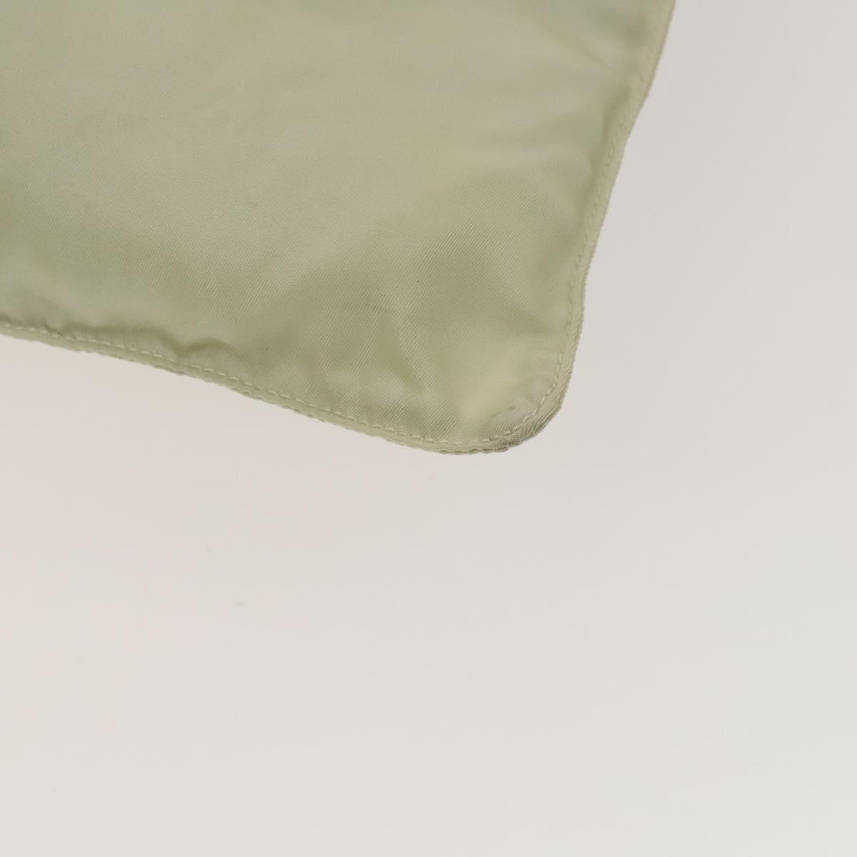 PRADA Shoulder Bag Nylon Cream Silver Auth 122252