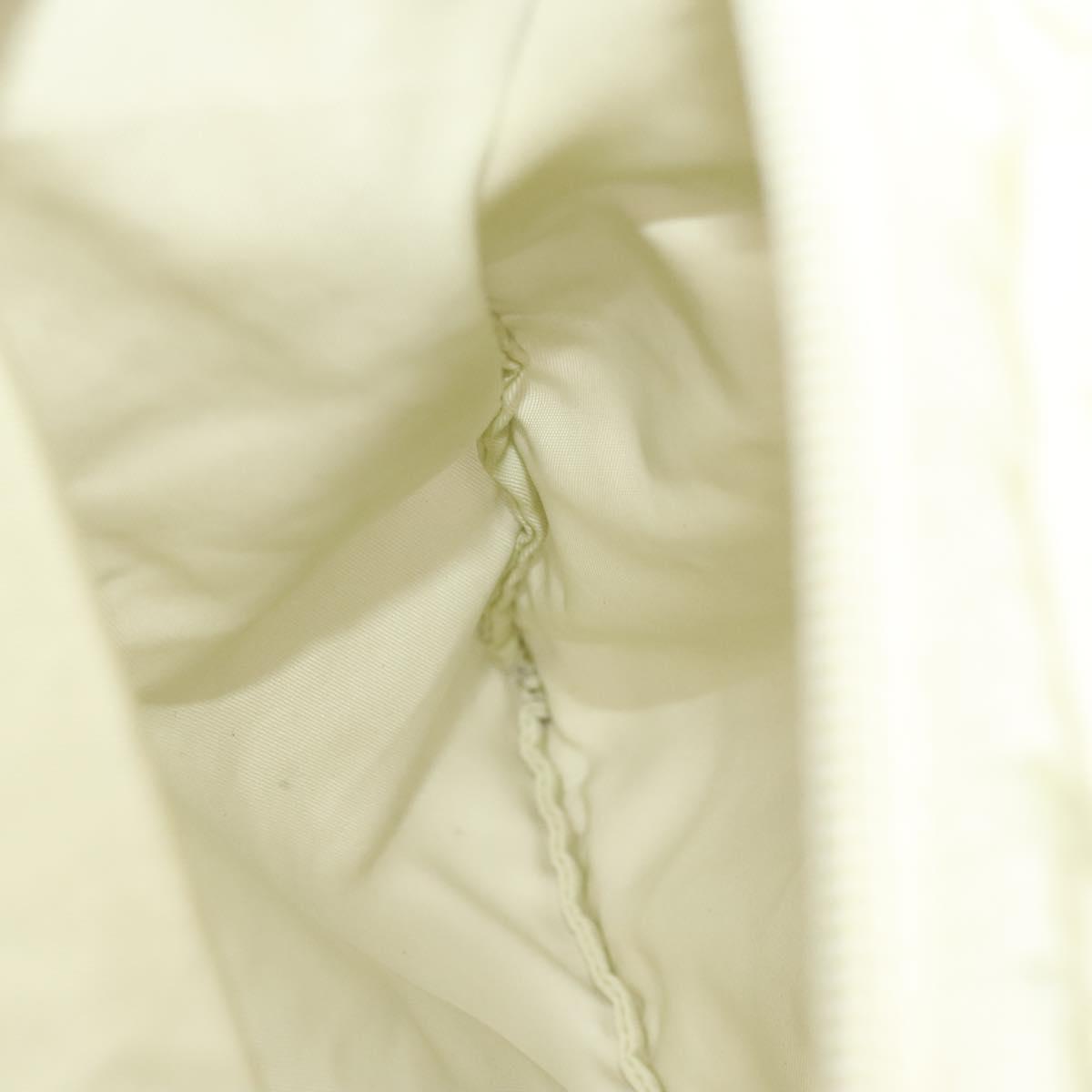 PRADA Shoulder Bag Nylon Cream Silver Auth 122252