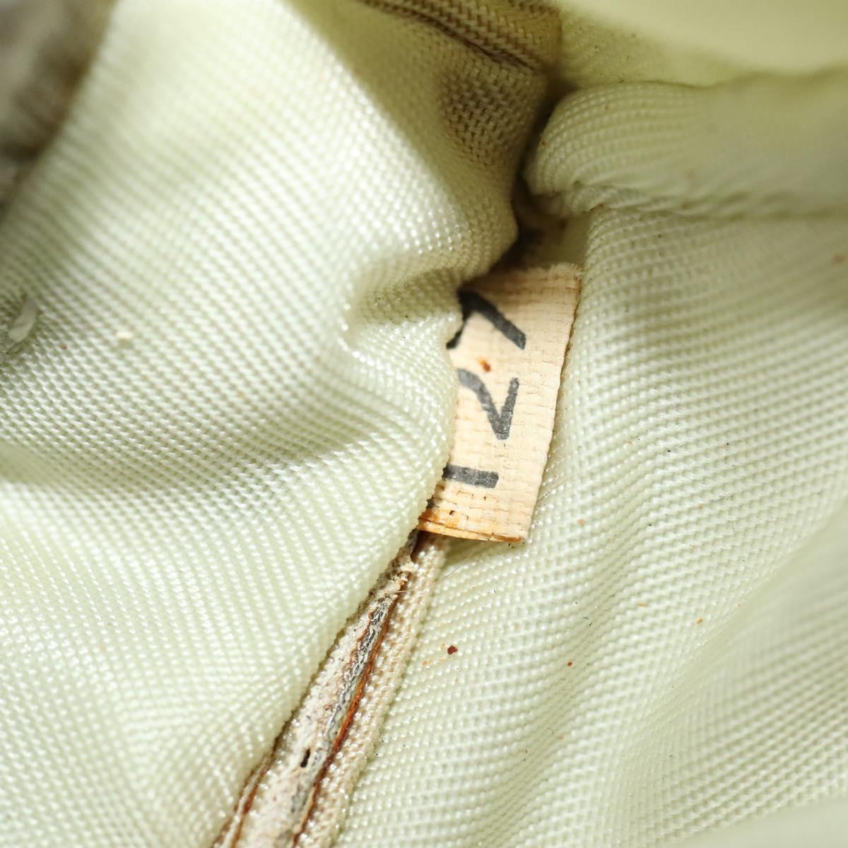 PRADA Shoulder Bag Nylon Cream Silver Auth 122252