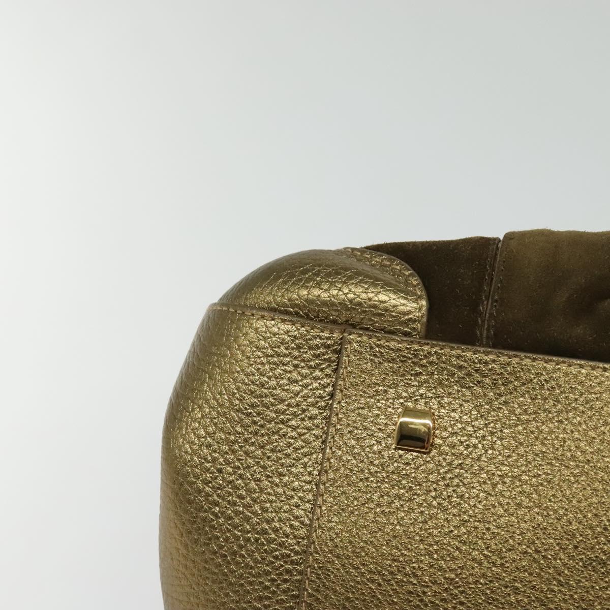 CARTIER Chain Ladonia Shoulder Bag Leather Gold Auth 122265