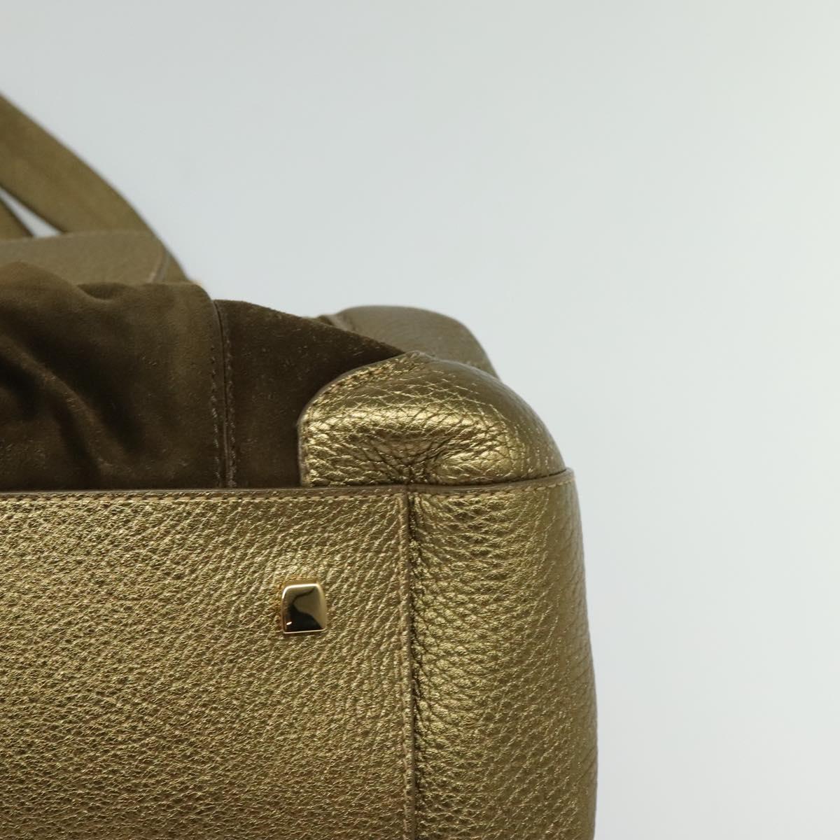 CARTIER Chain Ladonia Shoulder Bag Leather Gold Auth 122265