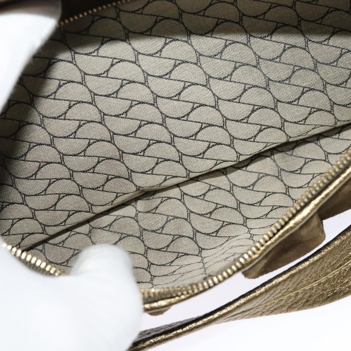 CARTIER Chain Ladonia Shoulder Bag Leather Gold Auth 122265