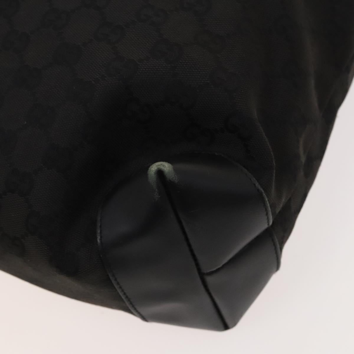 GUCCI GG Canvas Tote Bag Black Silver 28892 Auth 122266