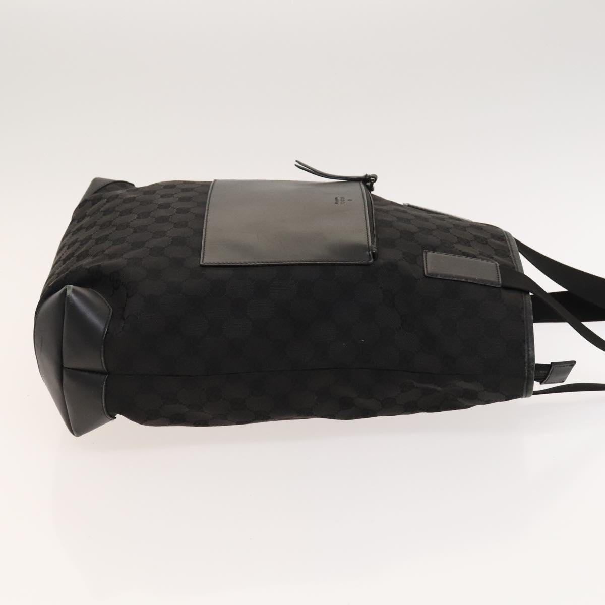 GUCCI GG Canvas Tote Bag Black Silver 28892 Auth 122266