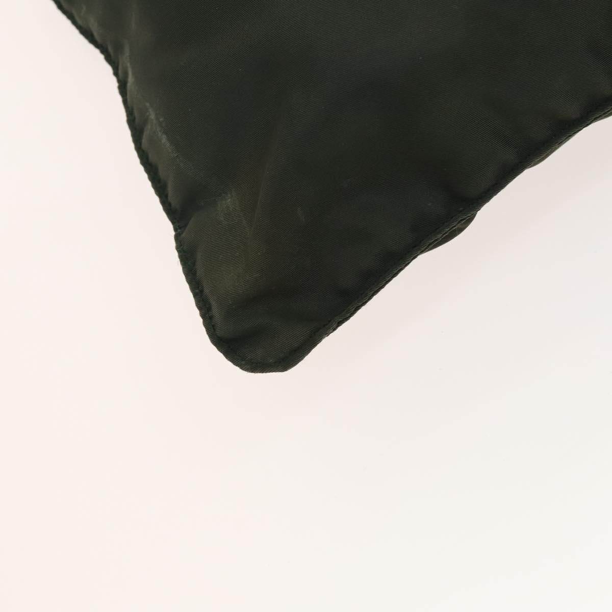 PRADA Shoulder Bag Nylon Khaki Silver Auth 122277