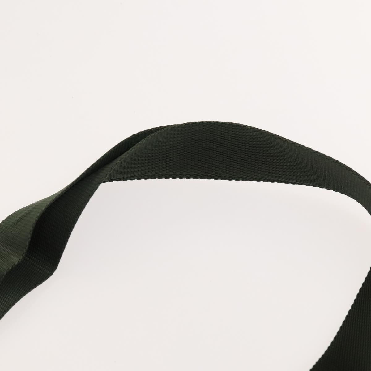 PRADA Shoulder Bag Nylon Khaki Silver Auth 122277