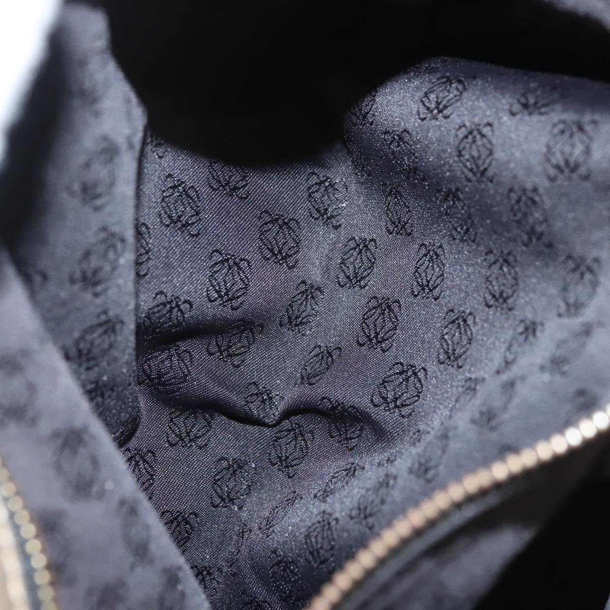 LOEWE Anagram Hand Bag Leather Gold Auth 122309