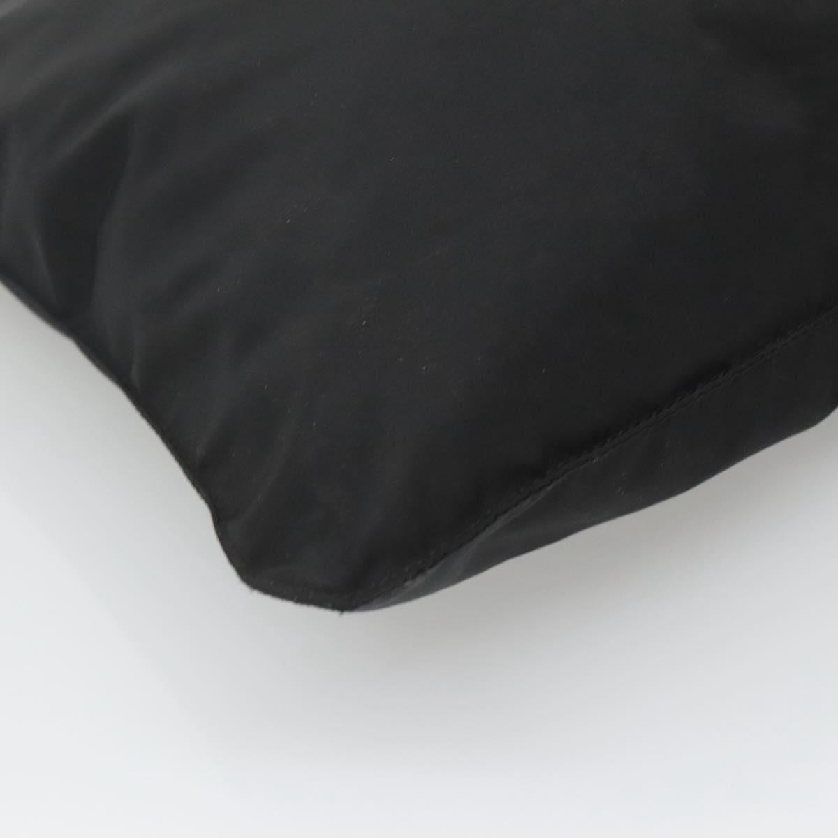 PRADA Shoulder Bag Nylon Black Silver Auth 122312