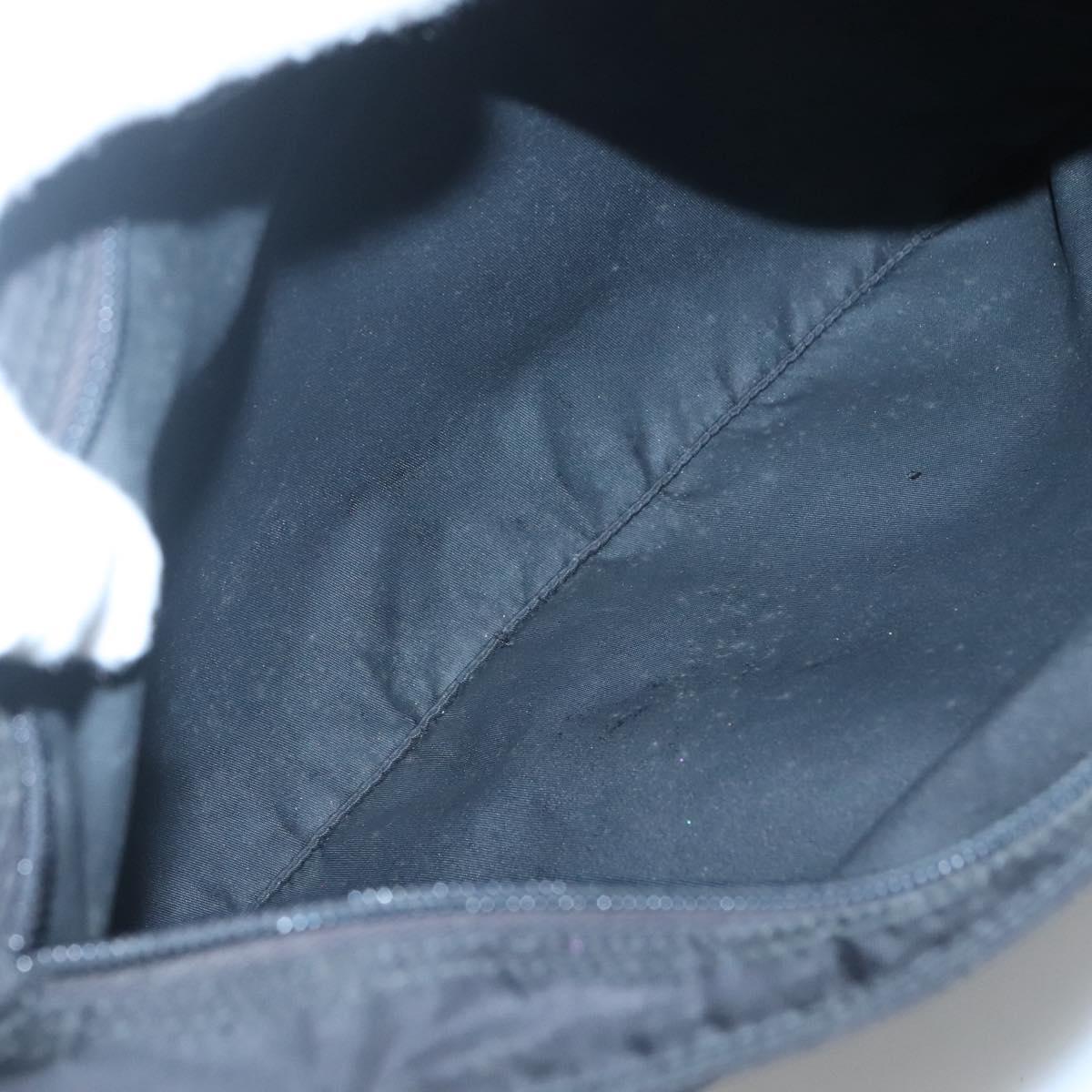 PRADA Shoulder Bag Nylon Black Silver Auth 122312