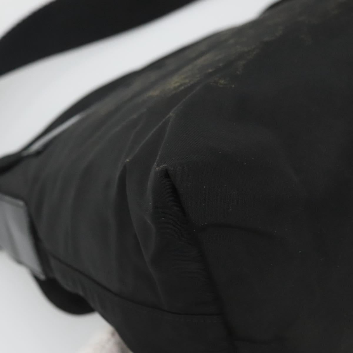 PRADA Shoulder Bag Nylon Black Silver Auth 122318