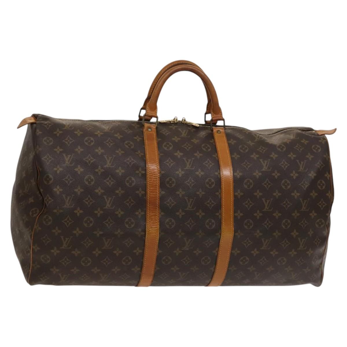 LOUIS VUITTON Monogram Keepall 60 Boston Bag M41422 LV Auth 122336