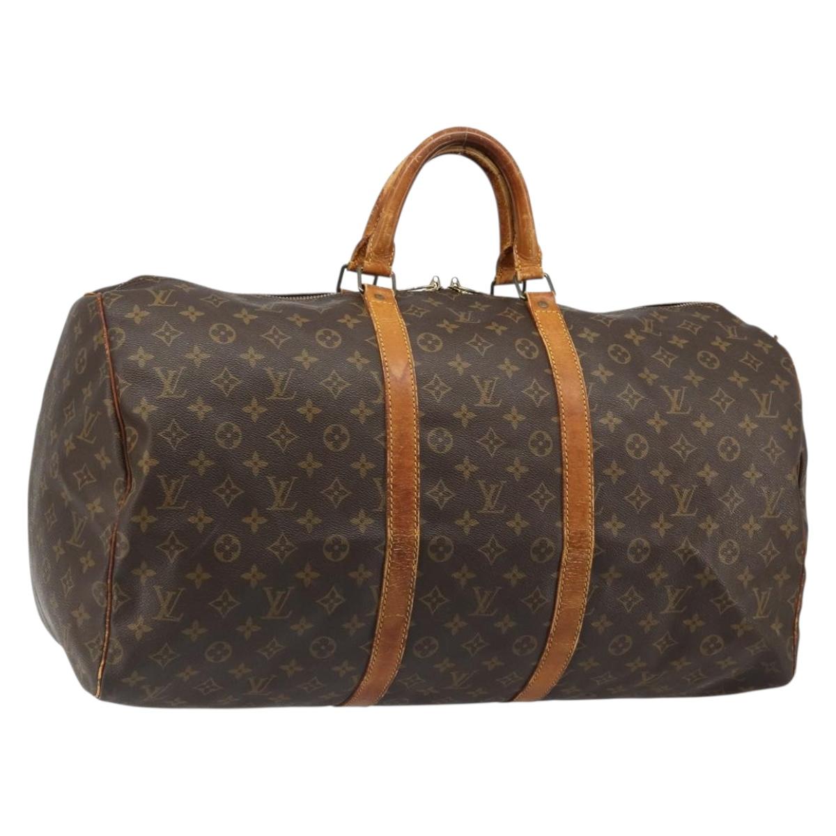 LOUIS VUITTON Monogram Keepall 55 Boston Bag M41424 LV Auth 122337