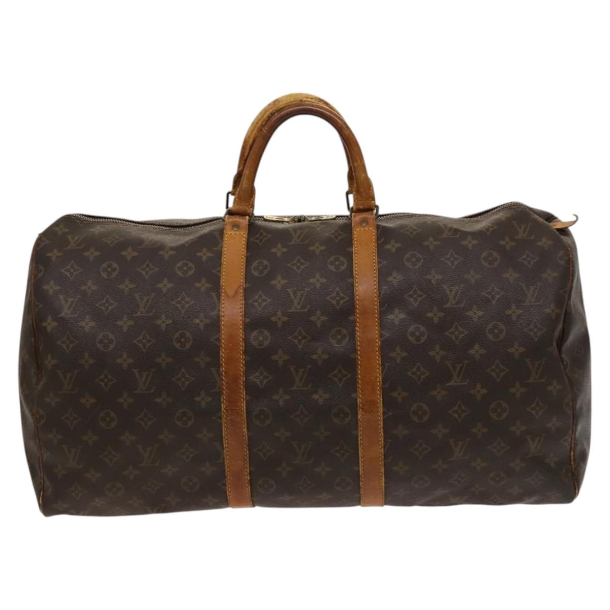 LOUIS VUITTON Monogram Keepall 55 Boston Bag M41424 LV Auth 122337