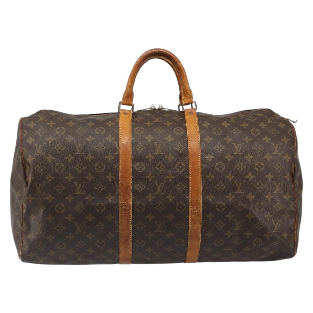 LOUIS VUITTON Monogram Keepall 55 Boston Bag M41424 LV Auth 122337