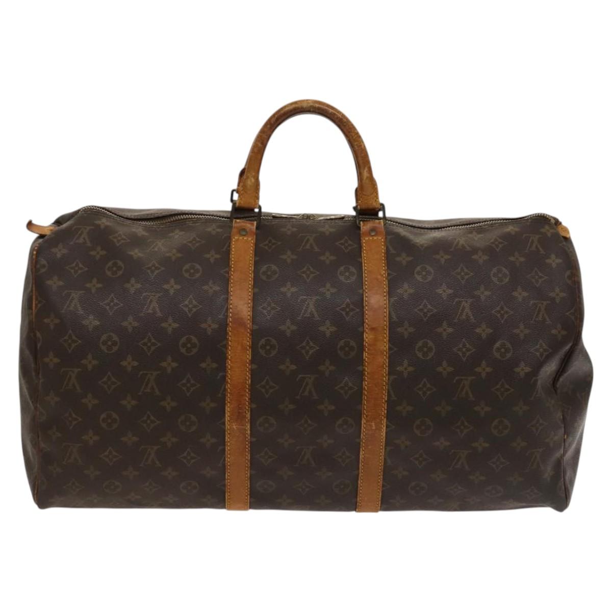 LOUIS VUITTON Monogram Keepall 55 Boston Bag M41424 LV Auth 122337