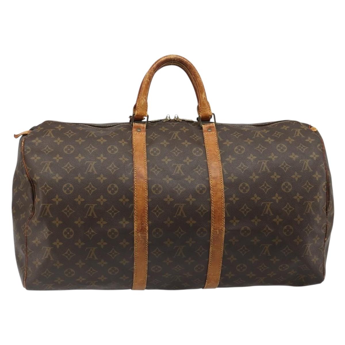 LOUIS VUITTON Monogram Keepall 55 Boston Bag M41424 LV Auth 122337