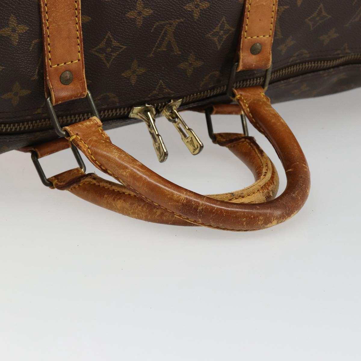 LOUIS VUITTON Monogram Keepall 55 Boston Bag M41424 LV Auth 122337