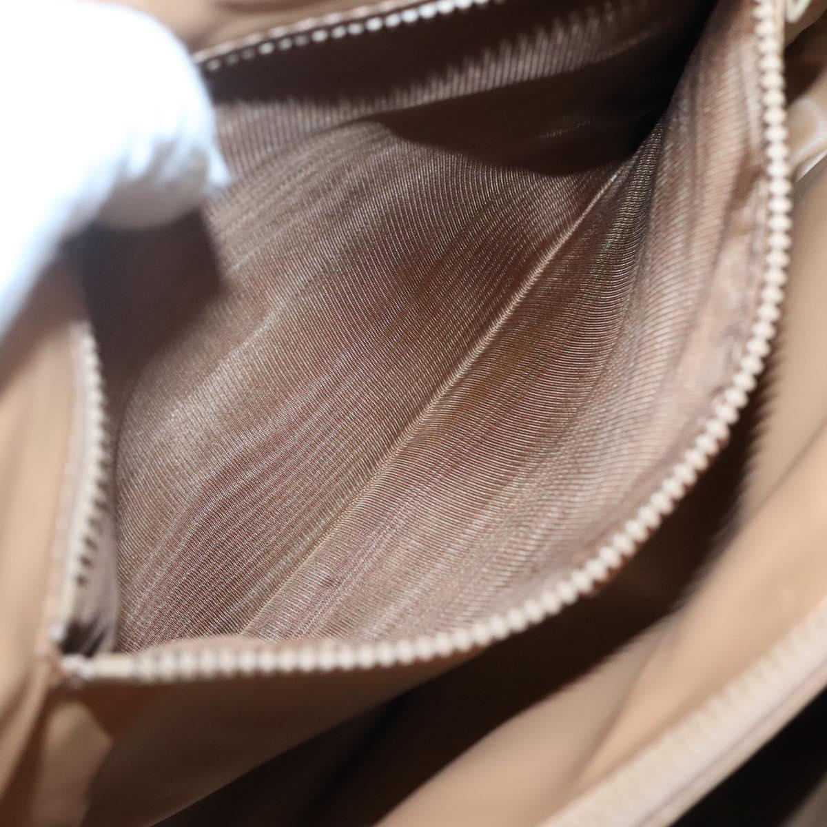 CELINE Macadam Canvas Hand Bag Beige Gold Auth 122360