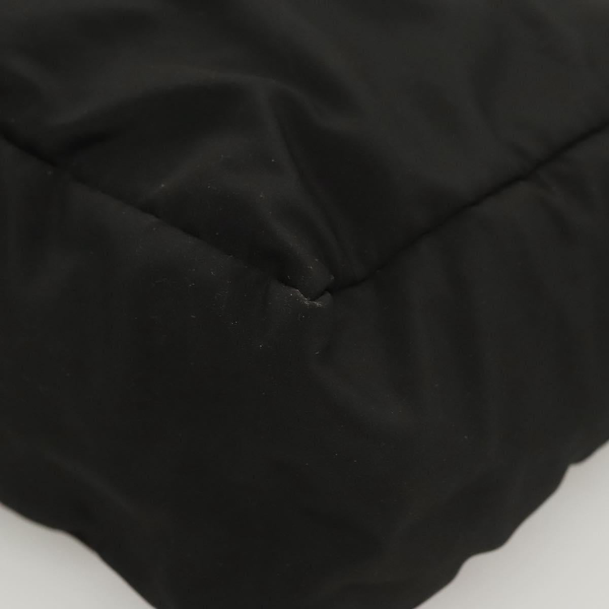 BOTTEGA VENETA Hand Bag Nylon Black Silver Auth 122411