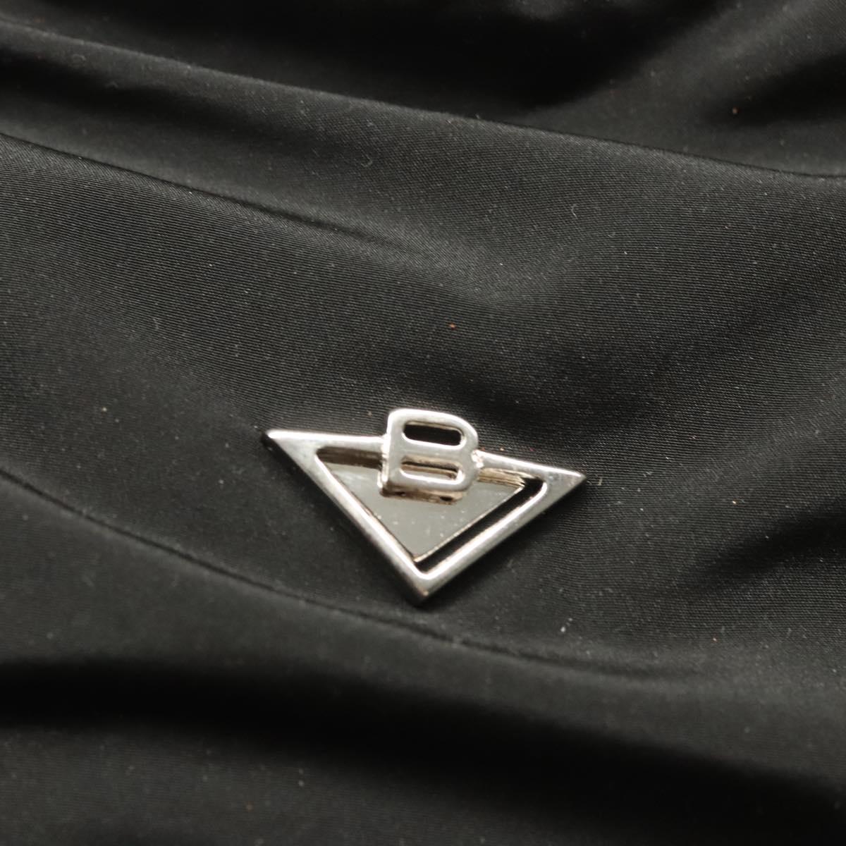 BOTTEGA VENETA Hand Bag Nylon Black Silver Auth 122411