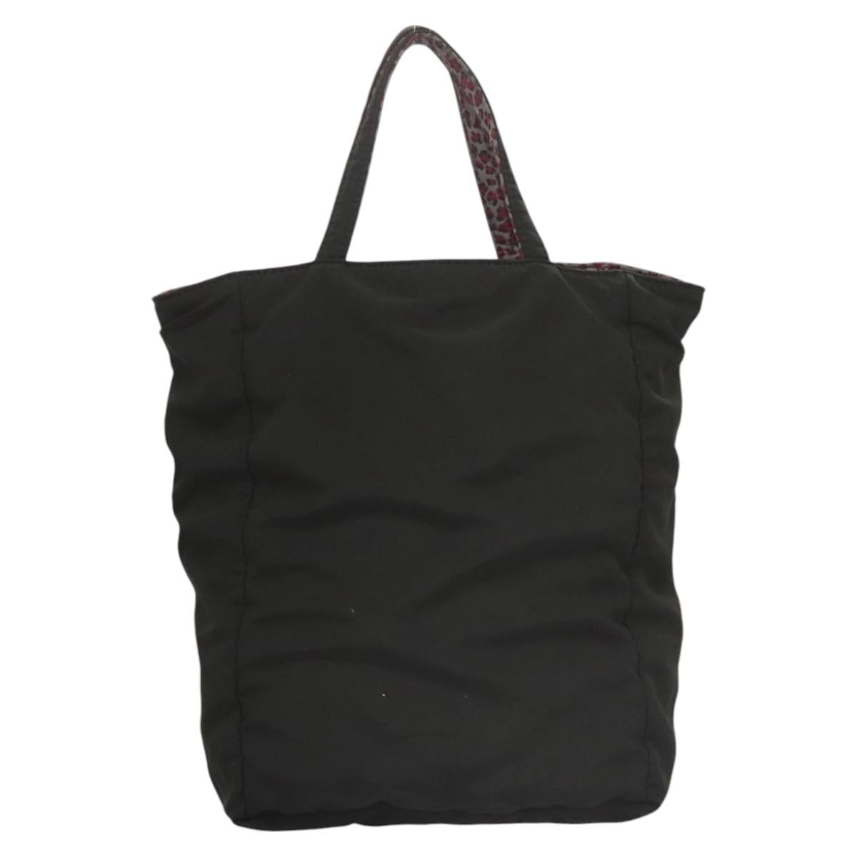 BOTTEGA VENETA Hand Bag Nylon Black Silver Auth 122411