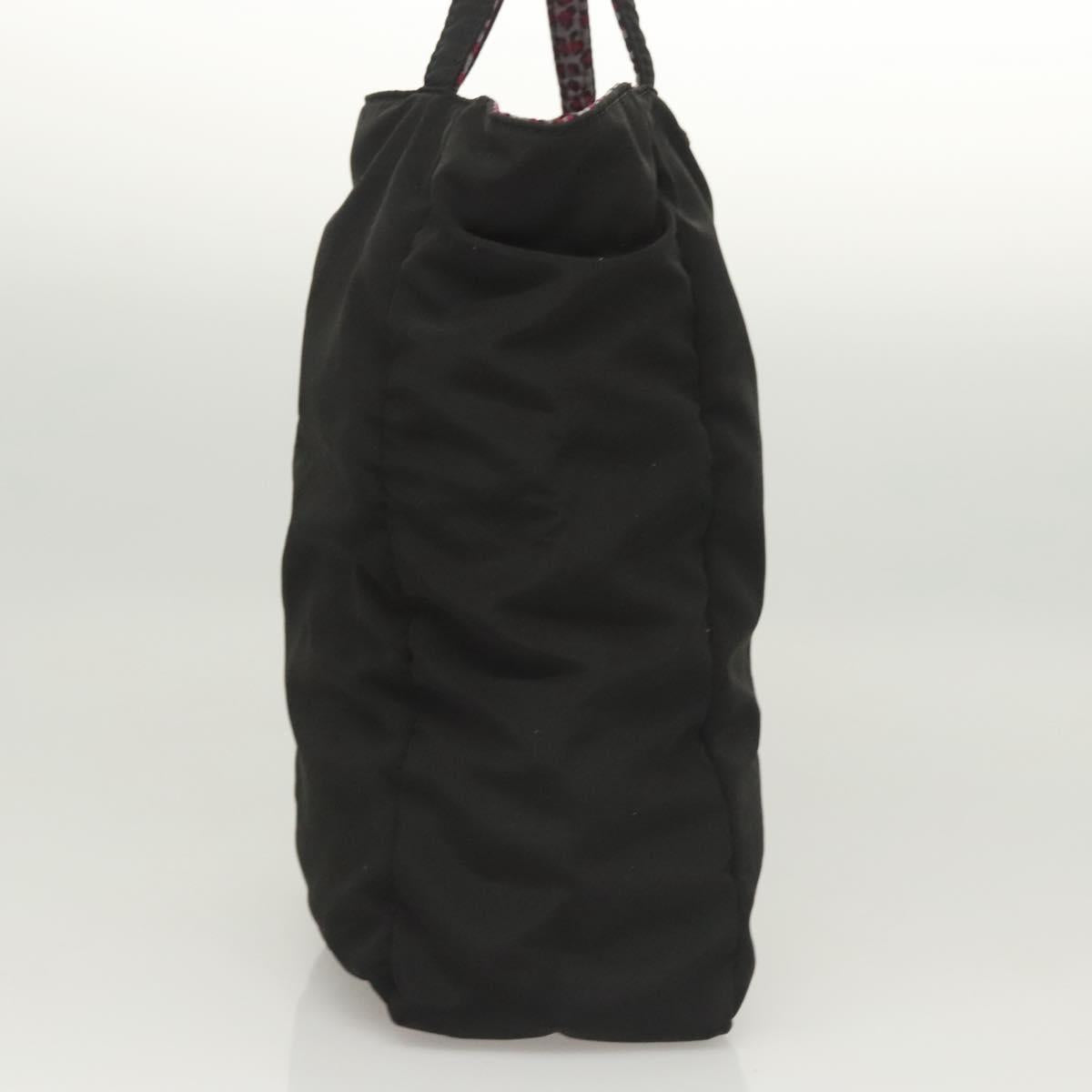 BOTTEGA VENETA Hand Bag Nylon Black Silver Auth 122411