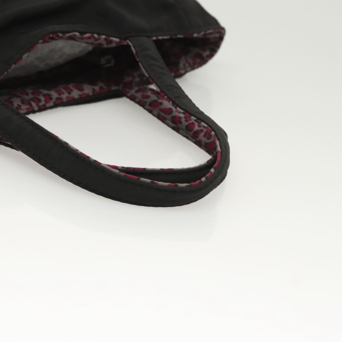 BOTTEGA VENETA Hand Bag Nylon Black Silver Auth 122411