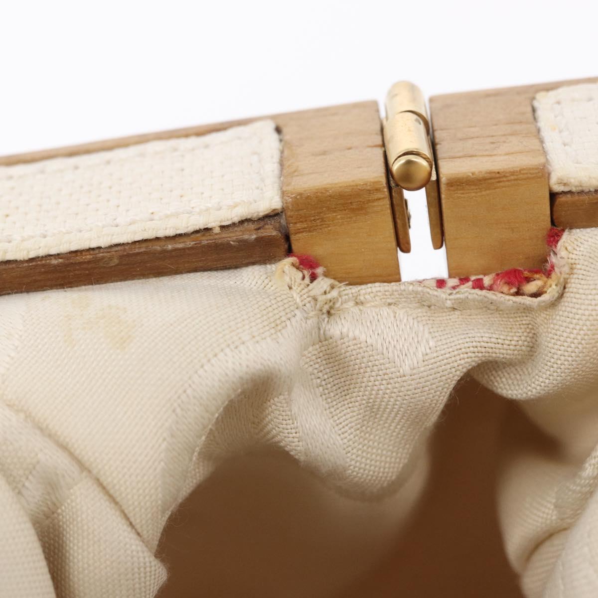 CHANEL Hand Bag Canvas Beige Gold CC Auth 122428V