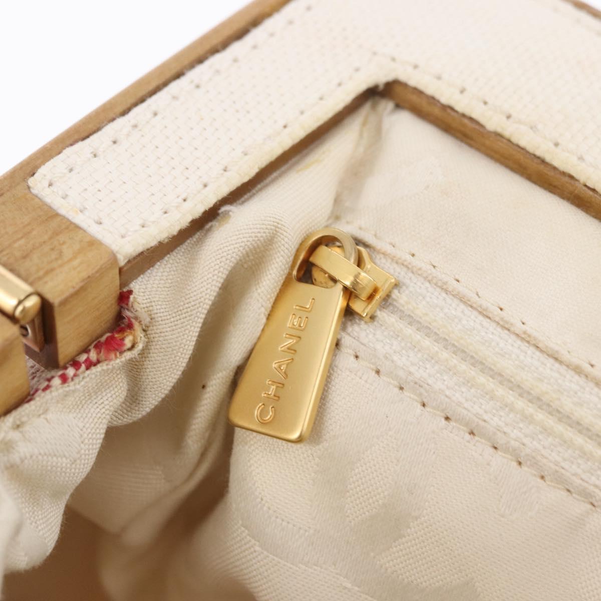 CHANEL Hand Bag Canvas Beige Gold CC Auth 122428V