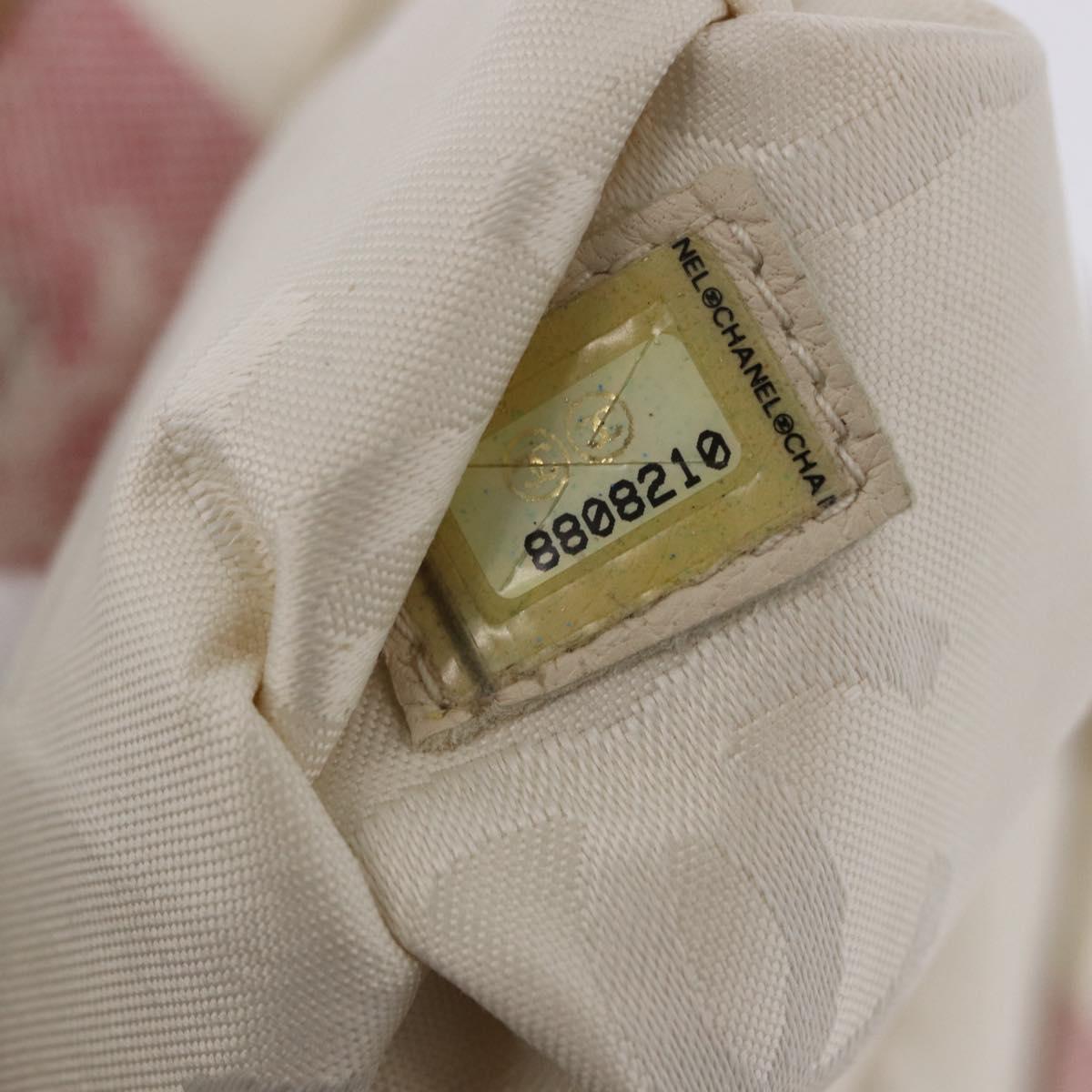 CHANEL Hand Bag Canvas Beige Gold CC Auth 122428V