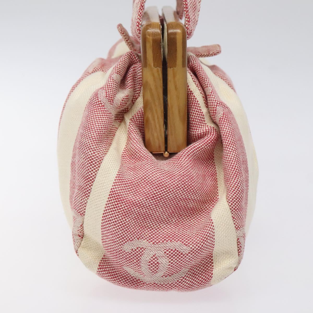 CHANEL Hand Bag Canvas Beige Gold CC Auth 122428V