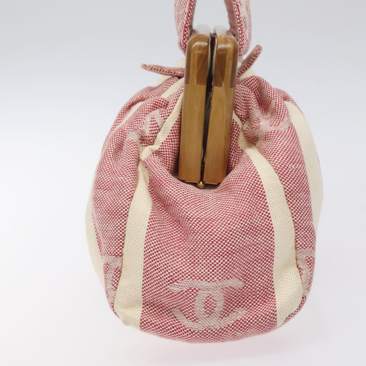 CHANEL Hand Bag Canvas Beige Gold CC Auth 122428V