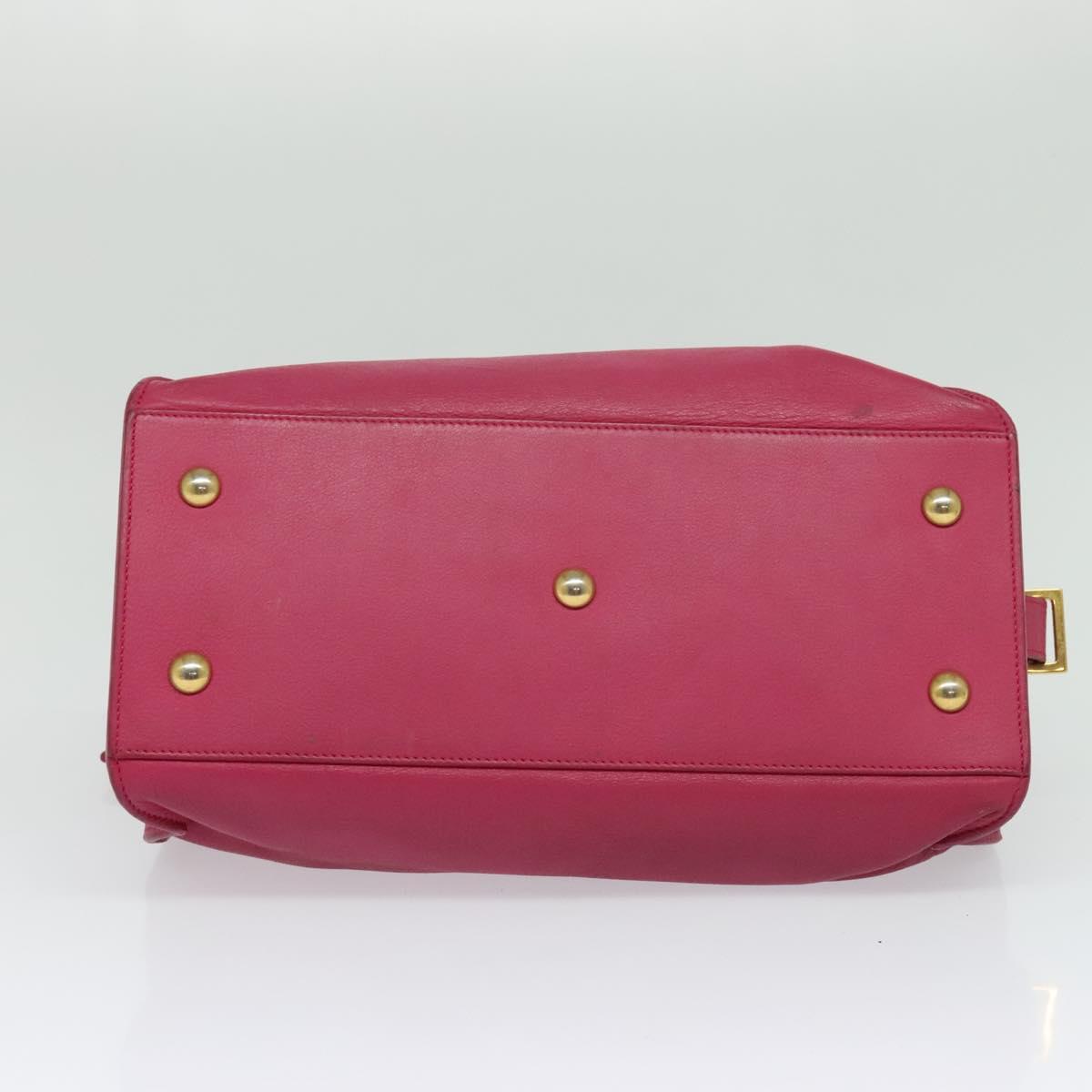 SAINT LAURENT Petit Cabas Hand Bag Leather 2way Pink Gold 311210 Auth 122446