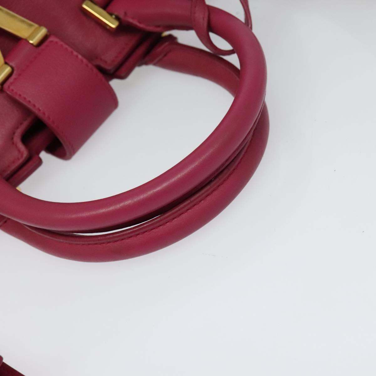 SAINT LAURENT Petit Cabas Hand Bag Leather 2way Pink Gold 311210 Auth 122446