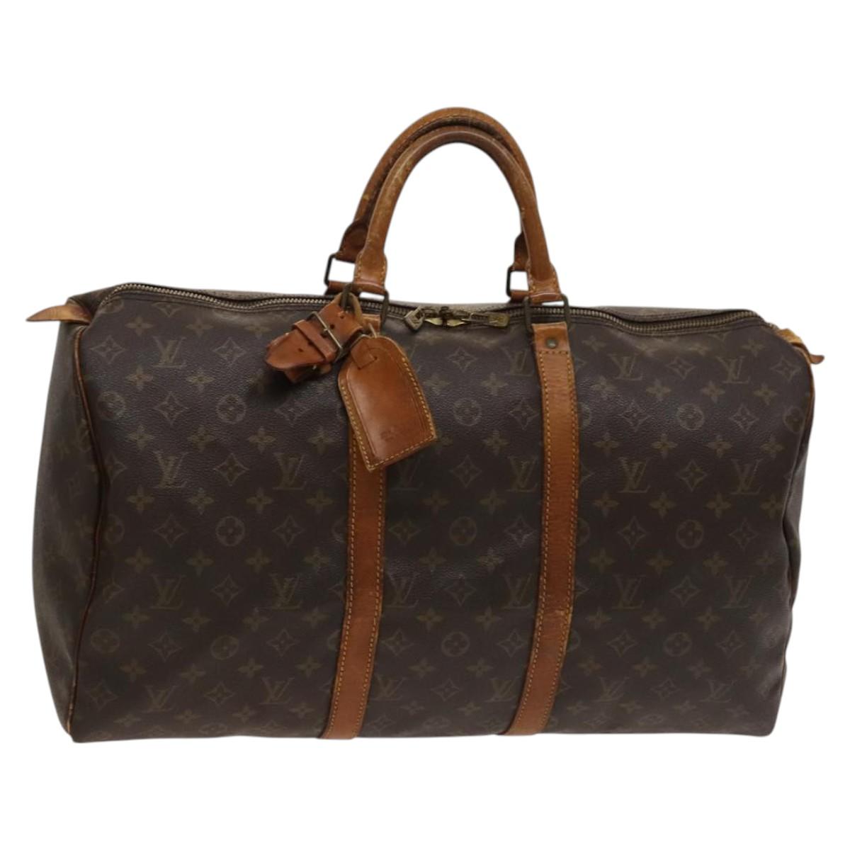 LOUIS VUITTON Monogram Keepall 50 Boston Bag M41426 LV Auth 122457