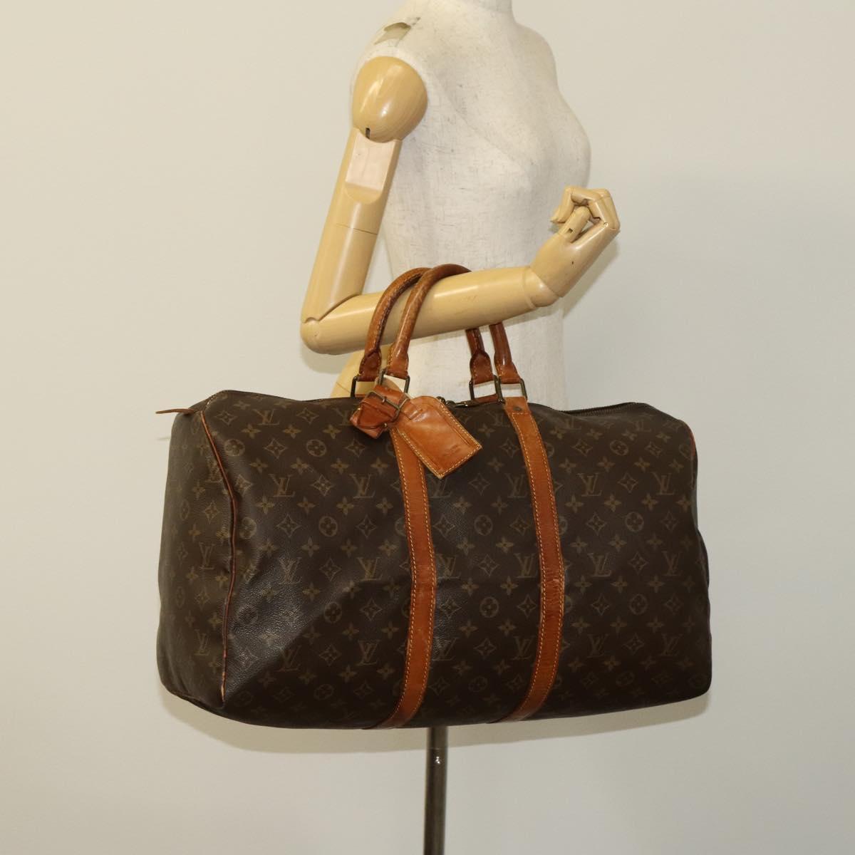 LOUIS VUITTON Monogram Keepall 50 Boston Bag M41426 LV Auth 122457