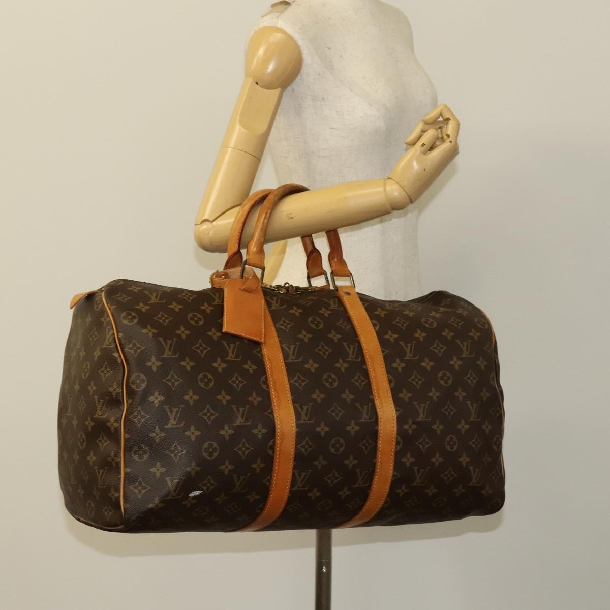 LOUIS VUITTON Monogram Keepall 50 Boston Bag M41426 LV Auth 122460