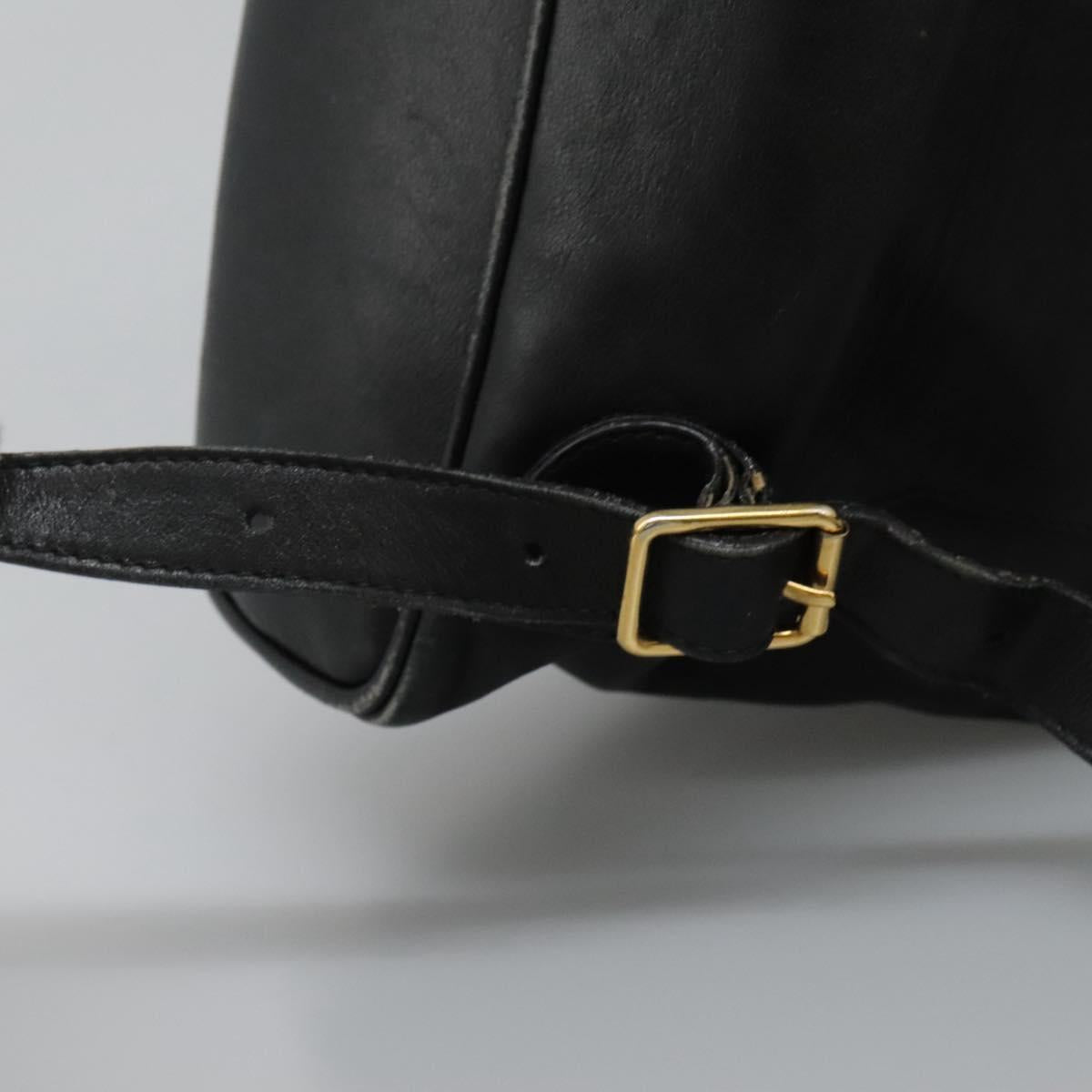 GUCCI Bamboo Backpack Leather Black Gold 003 2058 0016 Auth 122470