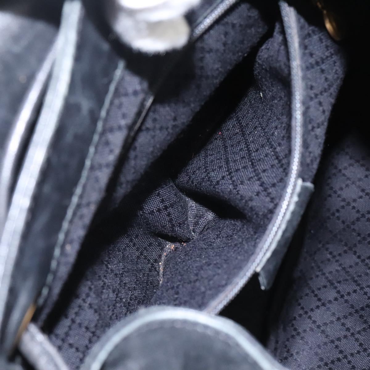 GUCCI Bamboo Backpack Leather Black Gold 003 2058 0016 Auth 122470