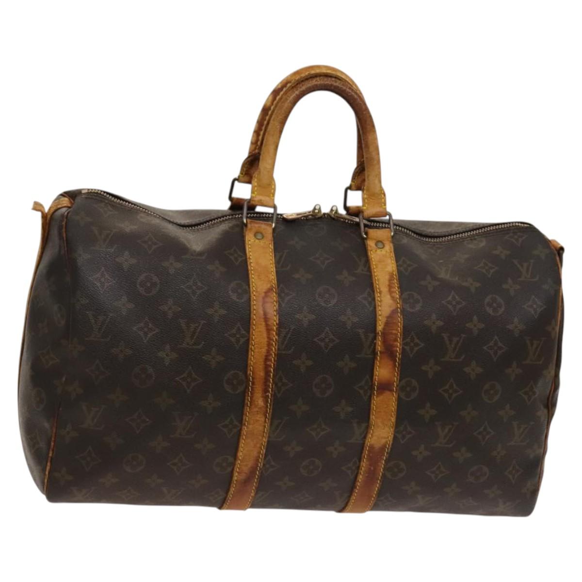 LOUIS VUITTON Monogram Keepall Bandouliere 45 Boston Bag M41418 LV Auth 122487