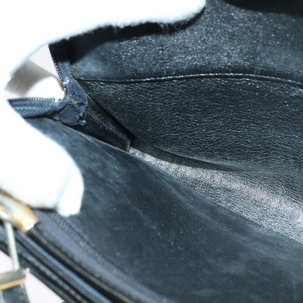 Christian Dior Trotter Canvas Shoulder Bag Navy Gold Auth 122509