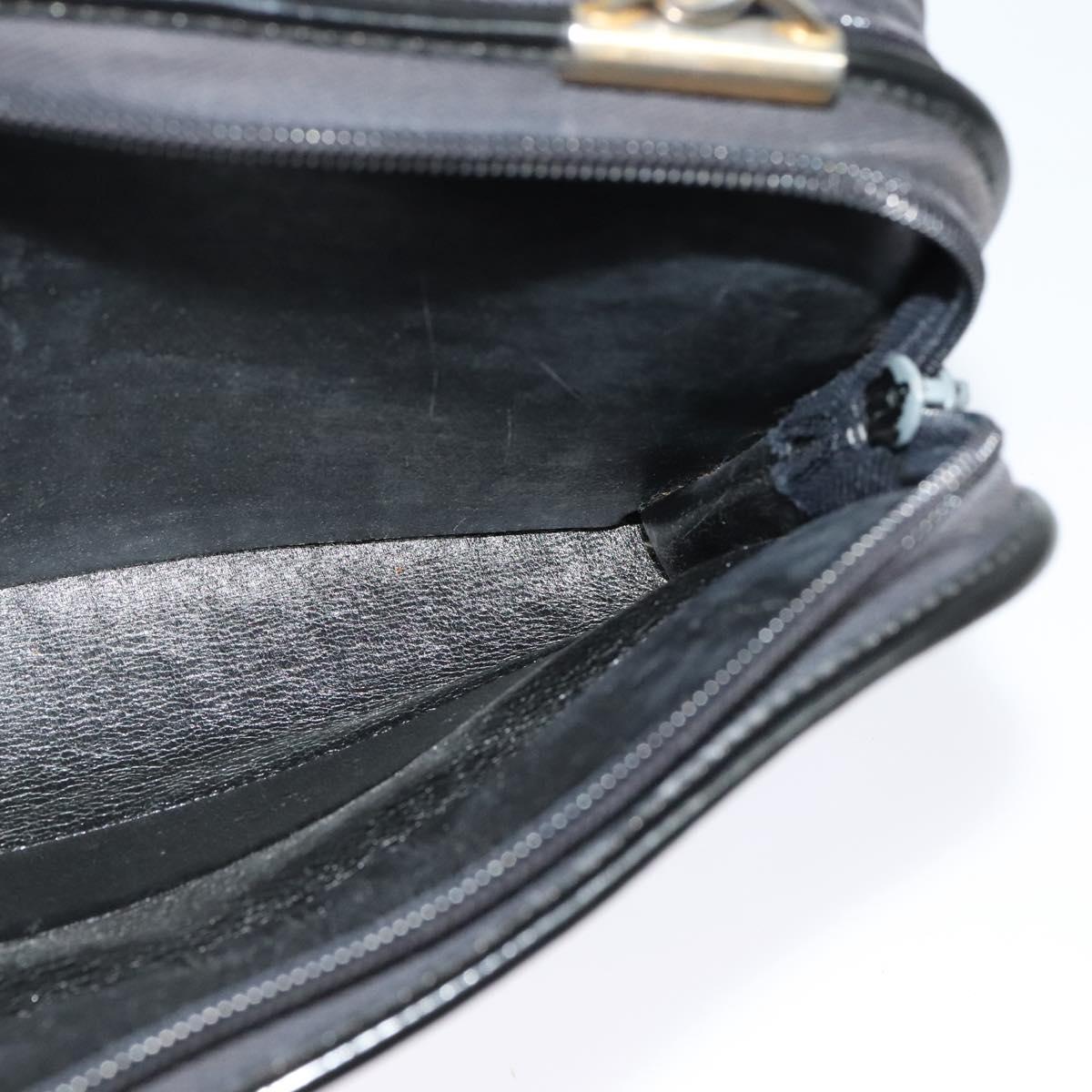 Christian Dior Trotter Canvas Shoulder Bag Navy Gold Auth 122509