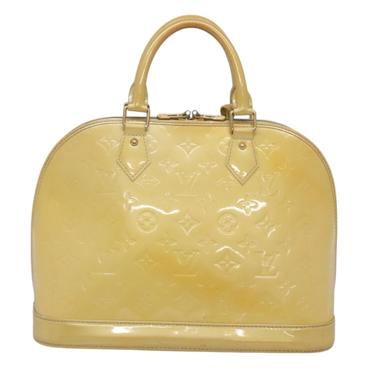 LOUIS VUITTON Monogram Vernis Alma PM Hand Bag Broncorail M91445 LV Auth 122513