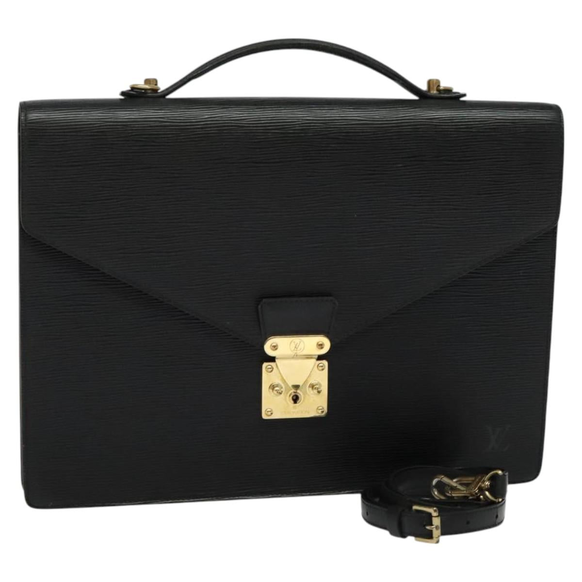 LOUIS VUITTON Epi Porte Documents Bandouliere Black M54462 LV Auth 122570
