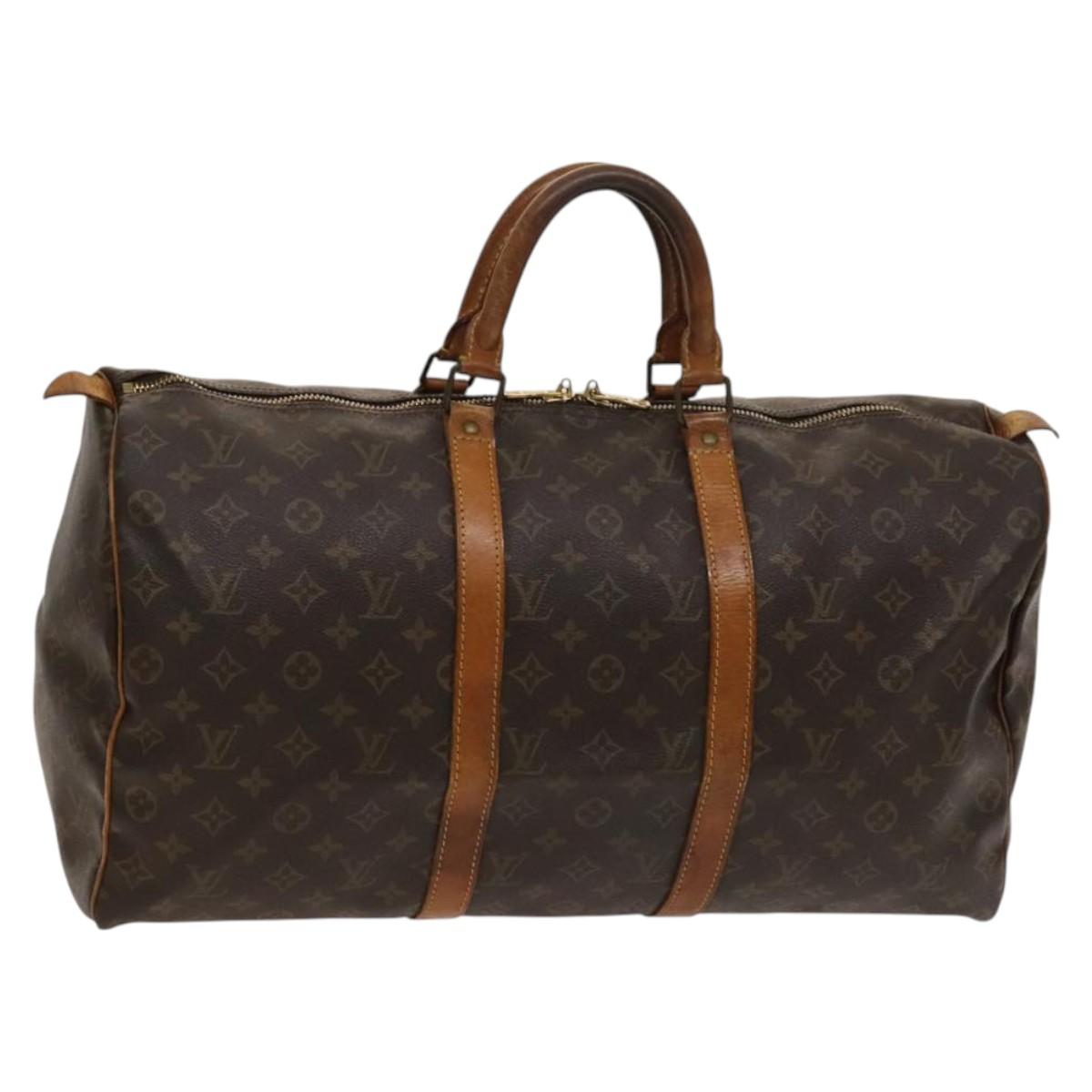 LOUIS VUITTON Monogram Keepall 50 Boston Bag M41426 LV Auth 122589