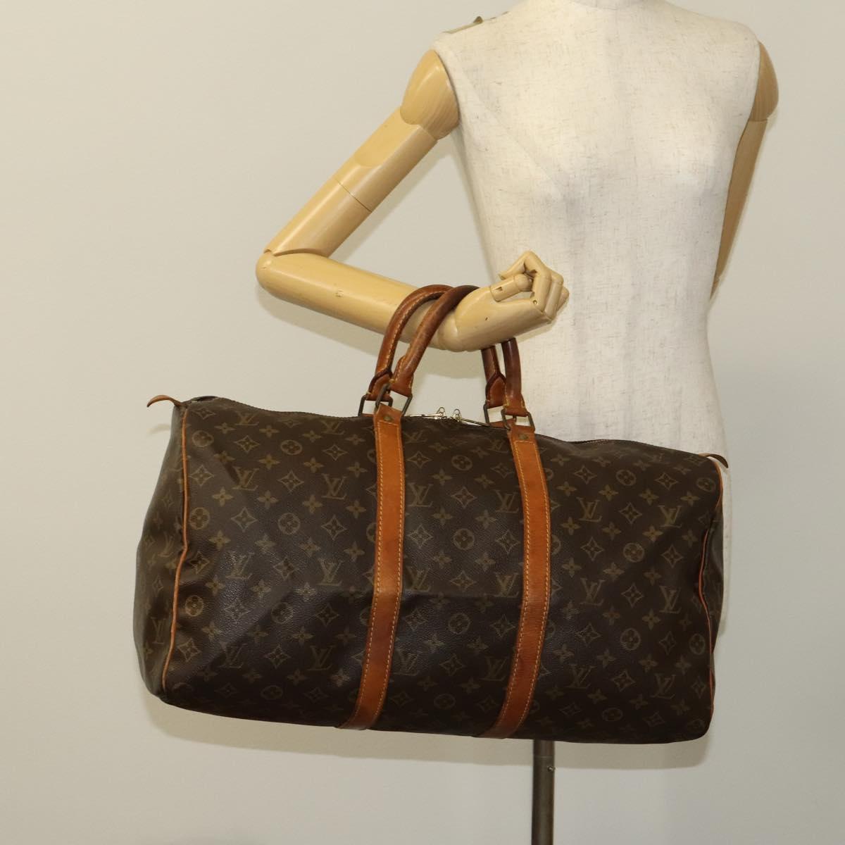 LOUIS VUITTON Monogram Keepall 50 Boston Bag M41426 LV Auth 122589