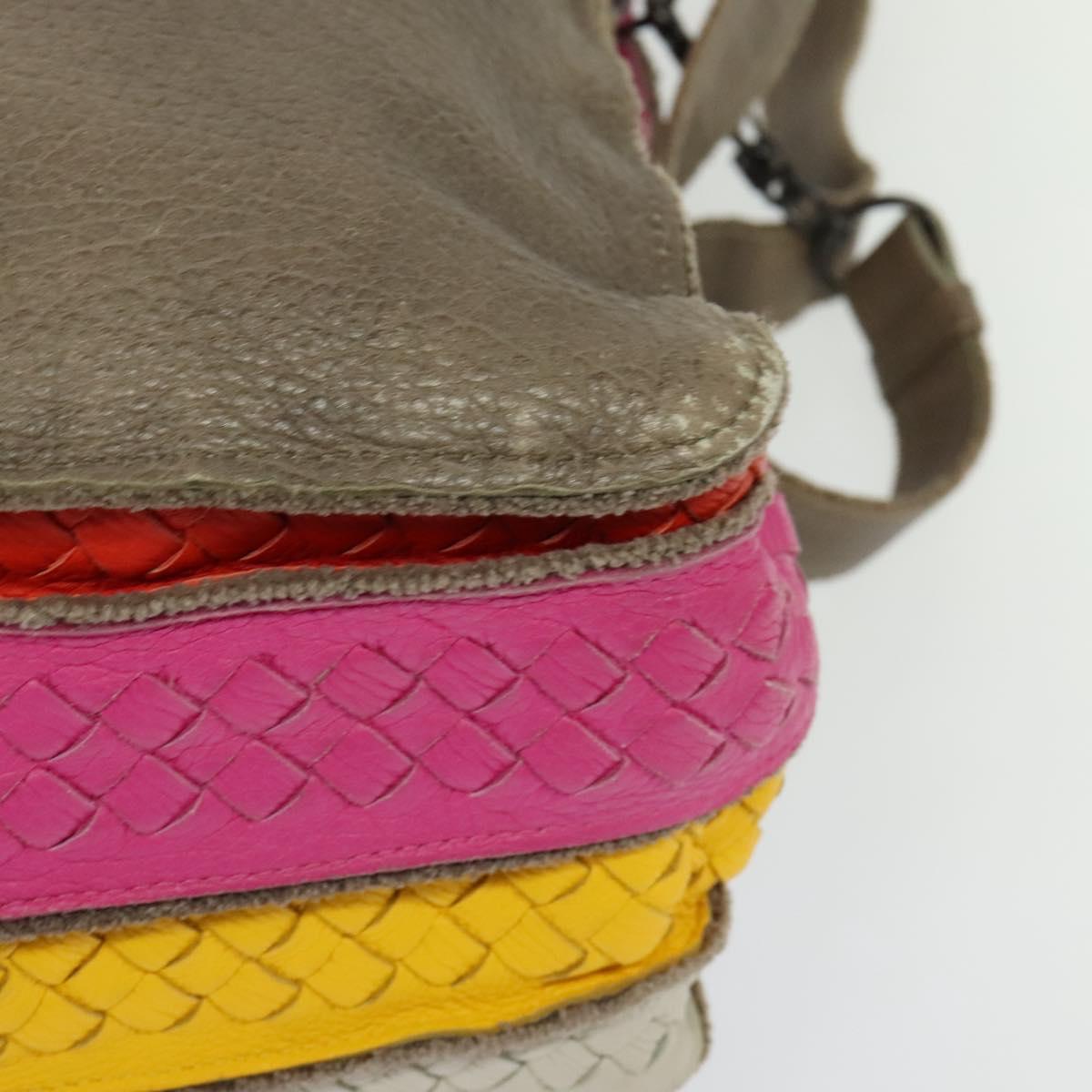 BOTTEGA VENETA INTRECCIATO Shoulder Bag Leather Multicolor Auth 122604