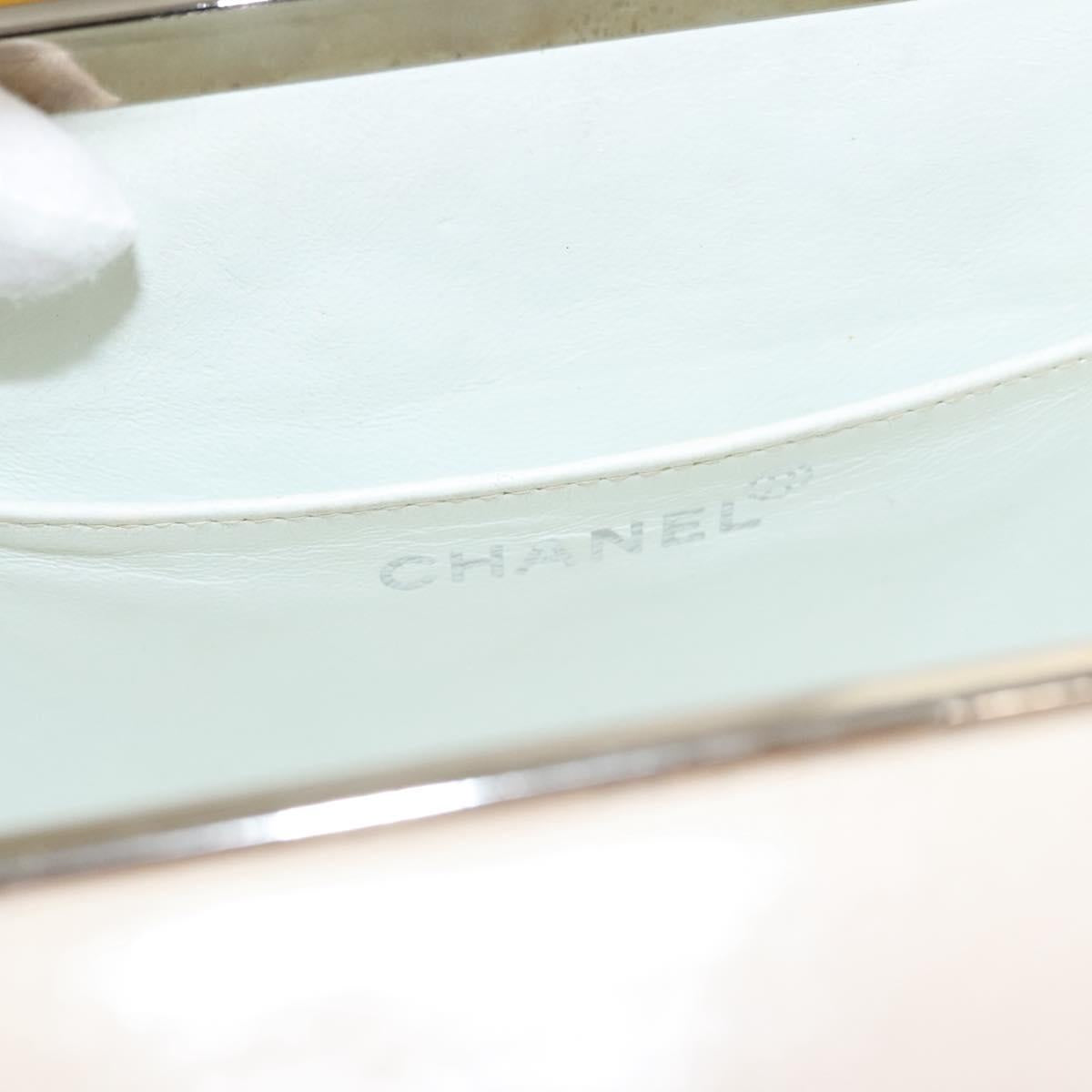 CHANEL Matelasse Hand Bag Patent leather Yellow Silver CC Auth 122609