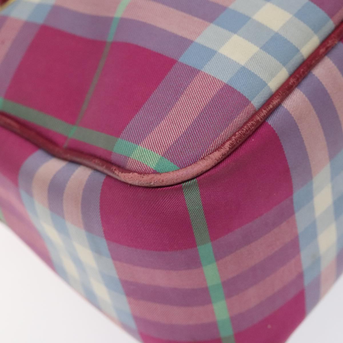 Burberrys Nova Check Shoulder Bag Canvas Pink Gold Auth 122611